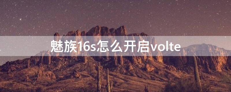 魅族16s怎么开启volte（魅族16s怎么开启充电特效）