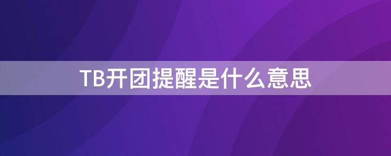 TB开团提醒是什么意思