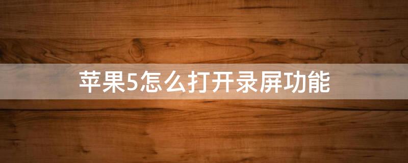 iPhone5怎么打开录屏功能 iphone5怎么开启录屏