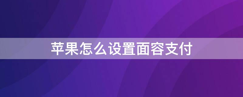 iPhone怎么设置面容支付 iPhone怎么设置面容支付