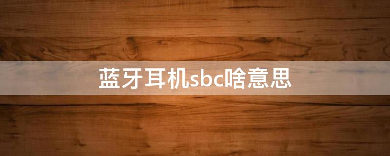 蓝牙耳机sbc啥意思（蓝牙耳机的sbc什么意思）