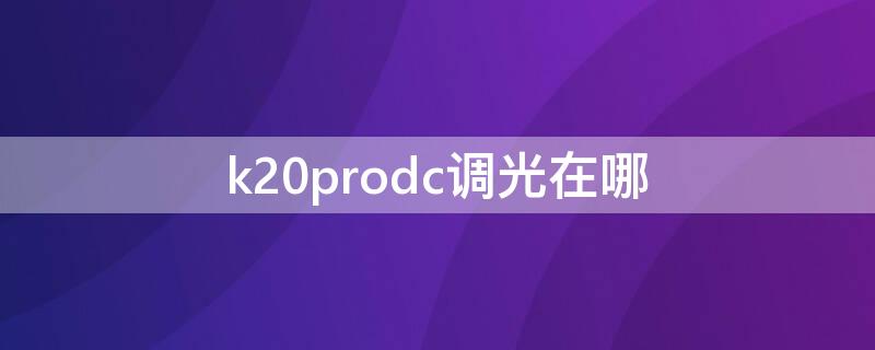 k20prodc调光在哪 k20proDC调光