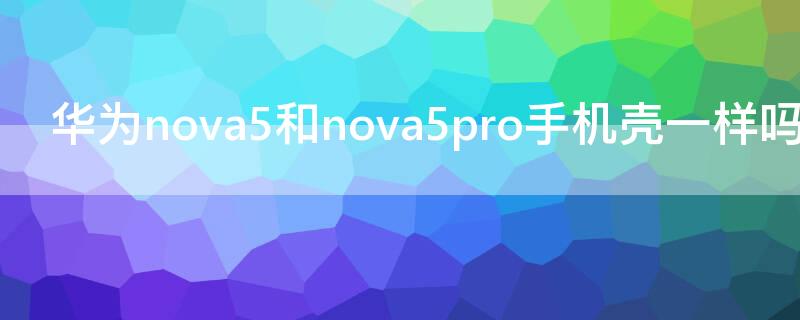 华为nova5和nova5pro手机壳一样吗（华为nova5与nova5pro的手机壳一样吗）