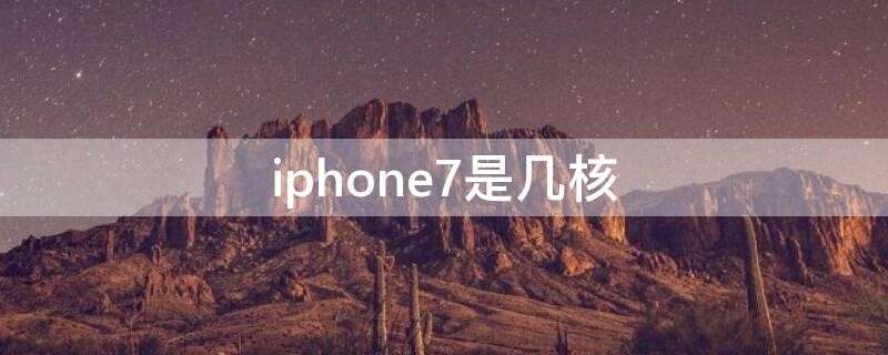 iPhone7是几核（苹果7是几核的）