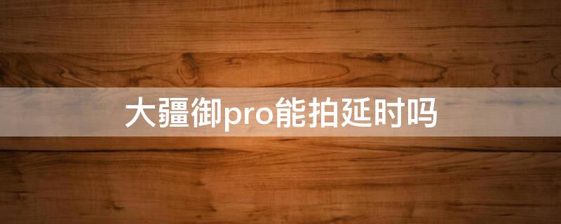 大疆御pro能拍延时吗（大疆御pro有延时拍摄吗）