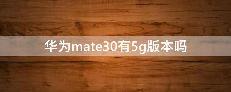 华为mate30有5g版本吗 华为mate30有没有5g版本