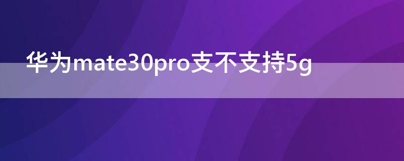 华为mate30pro支不支持5g（华为mate30pro支不支持OTG）