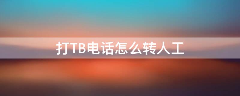 打TB电话怎么转人工（打tb电话怎么转人工服务）