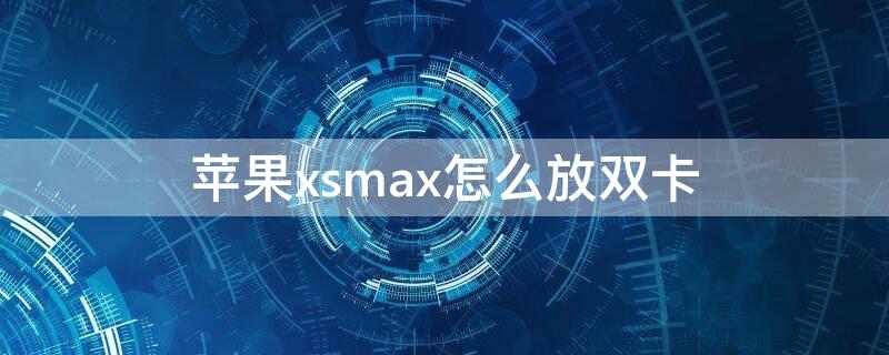 iPhonexsmax怎么放双卡