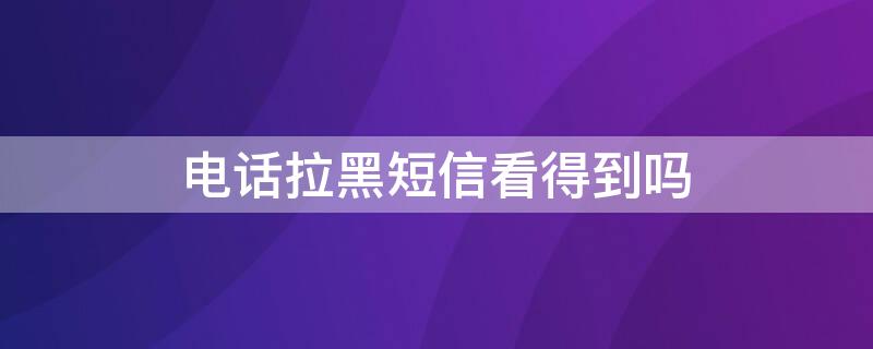 电话拉黑短信看得到吗（电话拉黑短信看得到吗怎么设置）