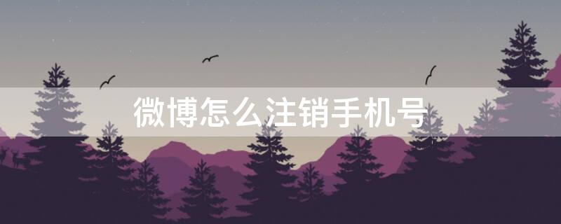 微博怎么注销手机号 微博注销手机号收不到验证码