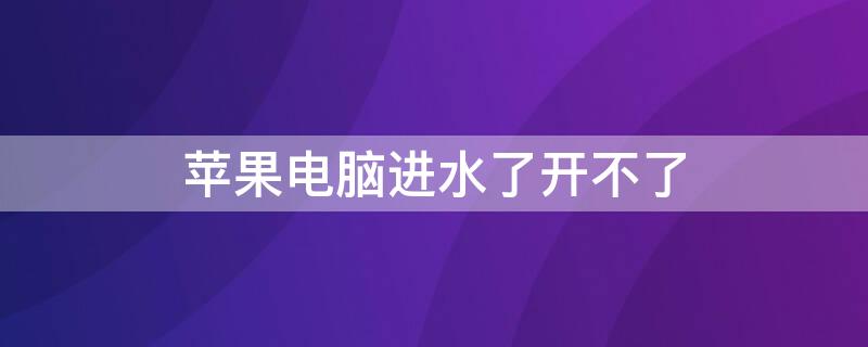iPhone电脑进水了开不了（苹果手提电脑进水后没有处理后期能修好吗）