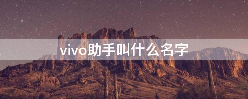 vivo助手叫什么名字 vivo手机的助手叫什么名字