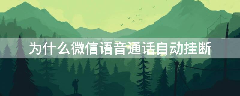 为什么微信语音通话自动挂断 微信语音通话自动挂断怎么办