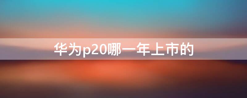 华为p20哪一年上市的 华为p20哪一年上市的