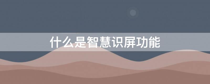 什么是智慧识屏功能（什么是智慧识屏功能呢）