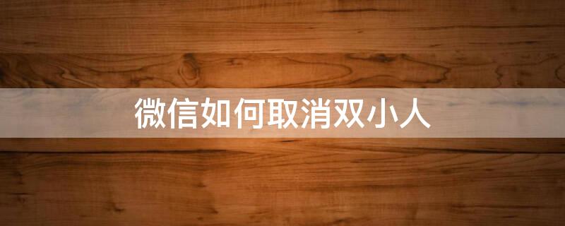 微信如何取消双小人（微信如何取消双小人头像）