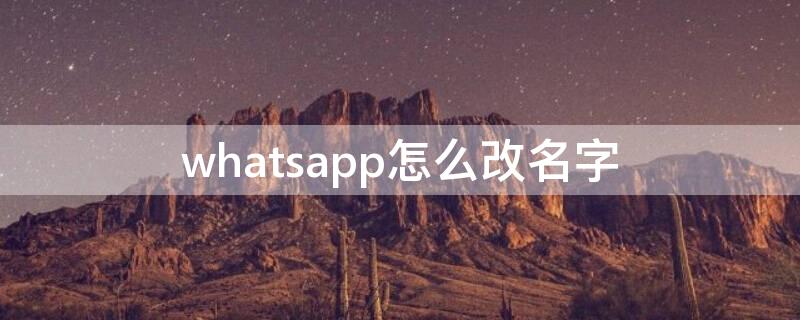 whatsapp怎么改名字 whatsapp名字怎么变成电话号码