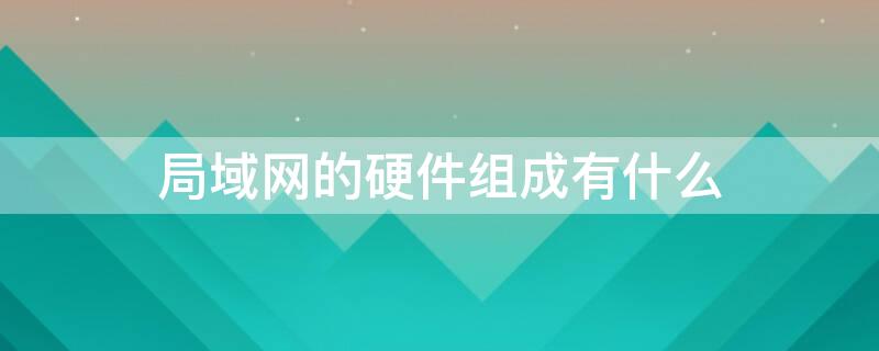 局域网的硬件组成有什么（局域网的硬件组成有什么用户工作站网络设备）