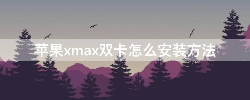 iPhonexmax双卡怎么安装方法 iphonxmax双卡怎么插