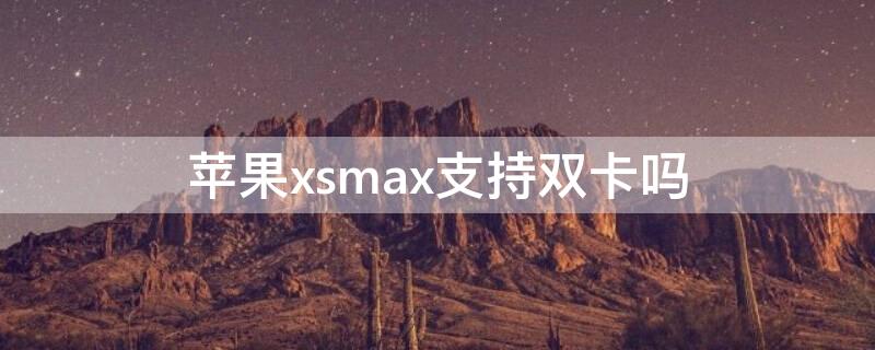 iPhonexsmax支持双卡吗 iphonexsmax支持双卡双待吗