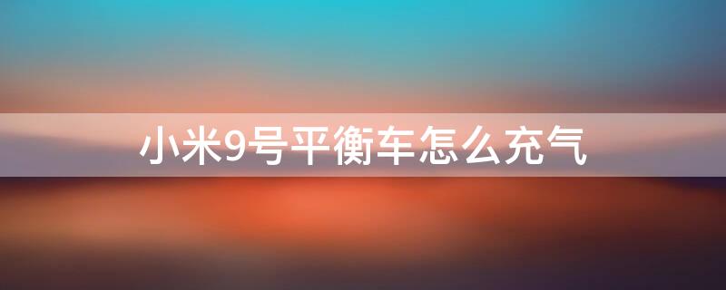 小米9号平衡车怎么充气（小米9号平衡车怎么充气视频）