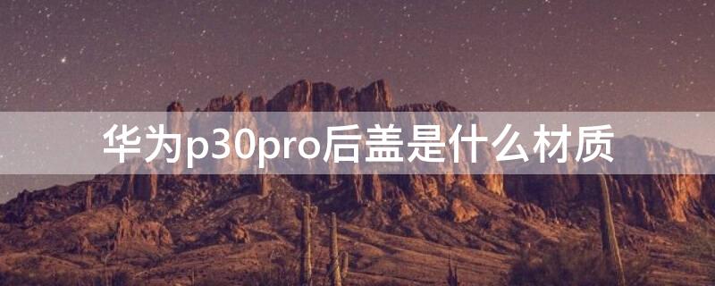 华为p30pro后盖是什么材质（p30 pro后盖是什么材质的）