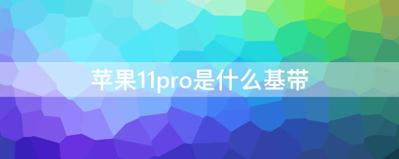 iPhone11pro是什么基带（11pro 是什么基带）