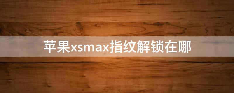 iPhonexsmax指纹解锁在哪 iphone xsmax指纹识别在哪里