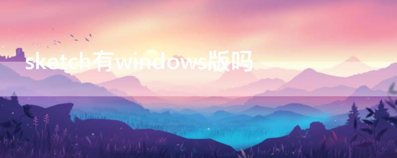 sketch有windows版吗（sketchbook有windows版吗）