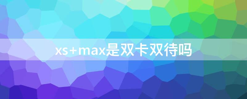 xs max是双卡双待吗