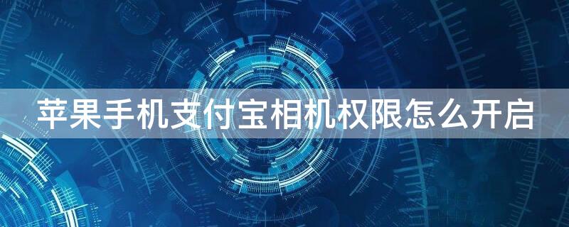 iPhone手机支付宝相机权限怎么开启（iphone支付宝开启相机权限在哪里设置）