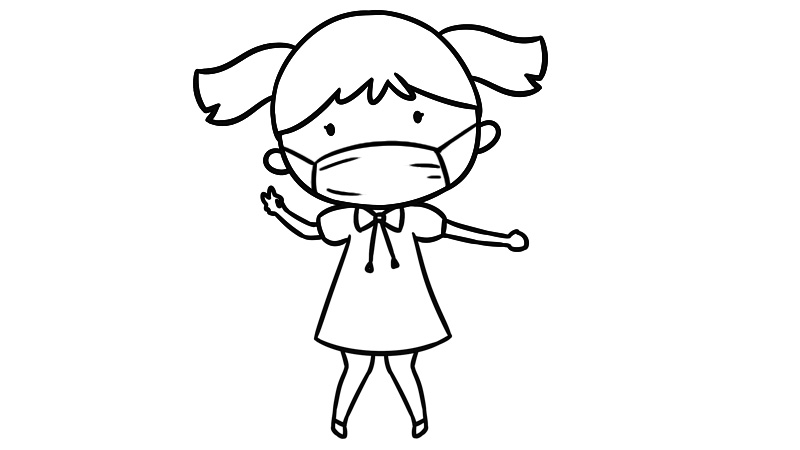 预防肺炎儿童画教程