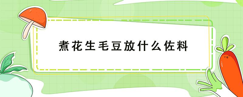 煮花生毛豆放什么佐料（煮花生毛豆的方法和步骤）