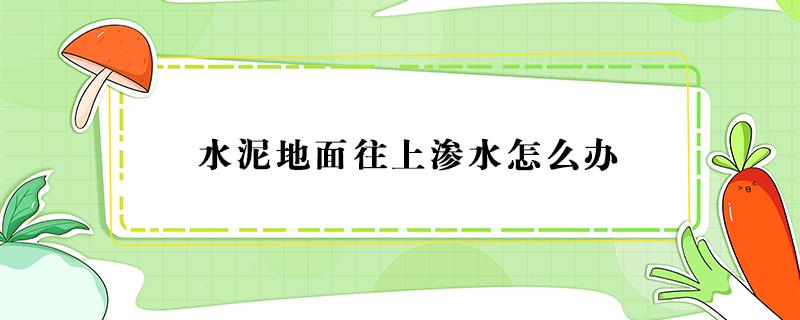 水泥地面往上渗水怎么办 水泥地面向上渗水如何处理