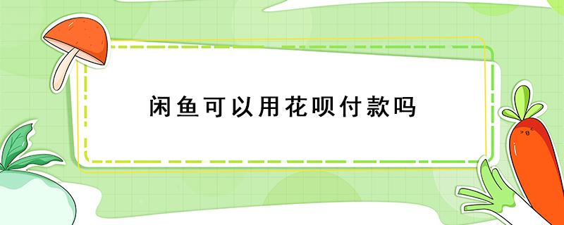 闲鱼可以用花呗付款吗（闲鱼上能用花呗付款吗）