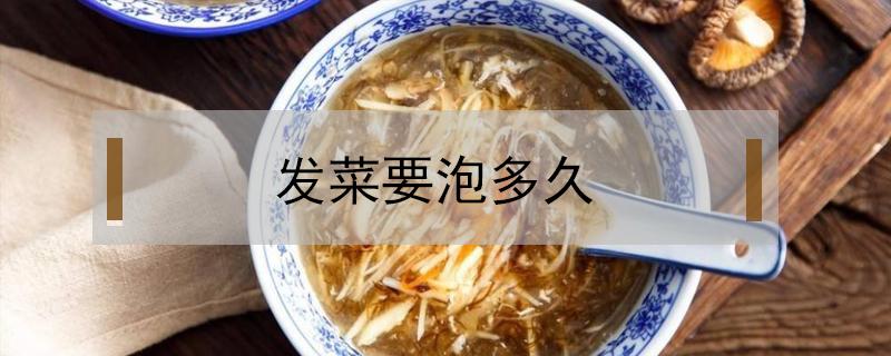 发菜要泡多久 发菜要泡多久才可以煮