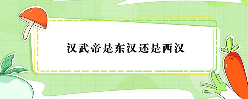 汉武帝是东汉还是西汉 汉武帝是东汉吗?