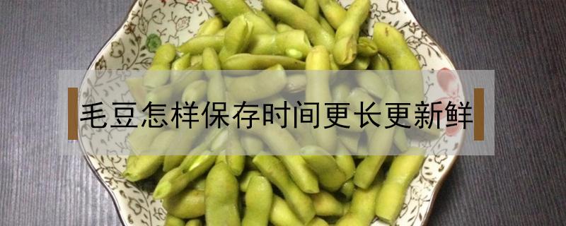 毛豆怎样保存时间更长更新鲜（新鲜毛豆怎样保存更久）