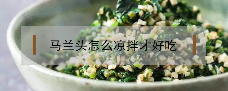 马兰头怎么凉拌才好吃 马兰头凉拌菜怎么做