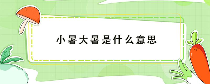 小暑大暑是什么意思 小暑大暑是什么意思阳历