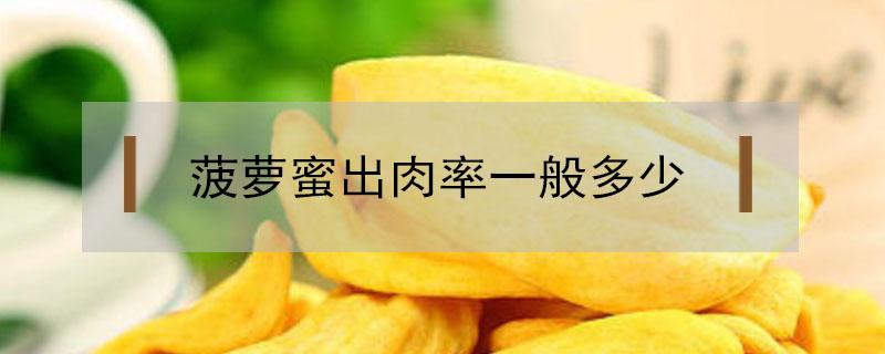 菠萝蜜出肉率一般多少（越南红肉菠萝蜜出肉率一般多少）