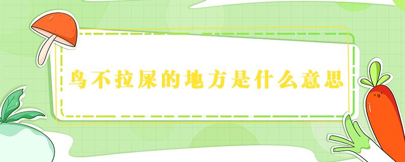 鸟不拉屎的地方是什么意思 为什么说鸟不拉屎的地方