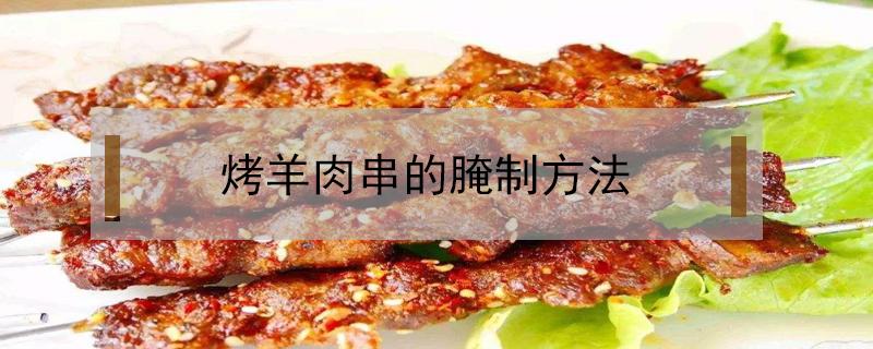 烤羊肉串的腌制方法（烧烤羊肉怎么腌制）