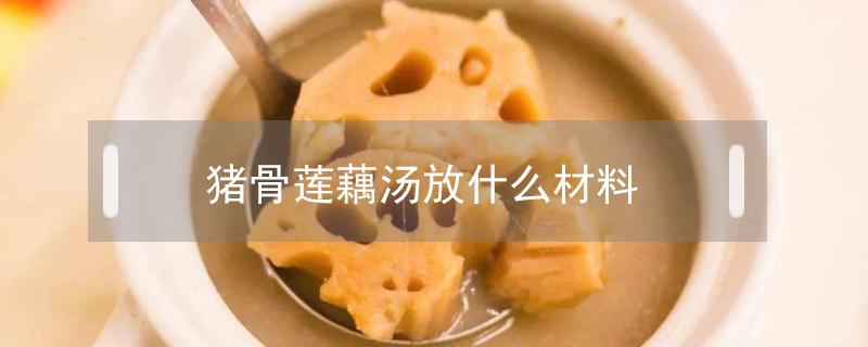 猪骨莲藕汤放什么材料 猪骨莲藕汤放什么材料可以放红枣枸杞吗
