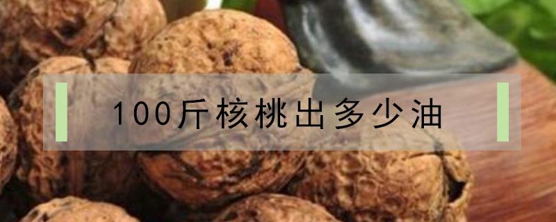 100斤核桃出多少油（核桃100斤能出多少油）