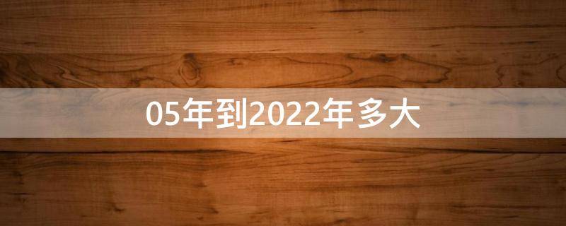 05年到2022年多大（05年到2022年多大了）