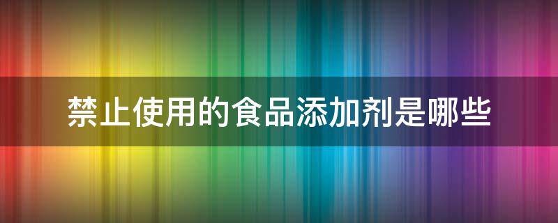 禁止使用的食品添加剂是哪些（禁止使用的食品添加剂）