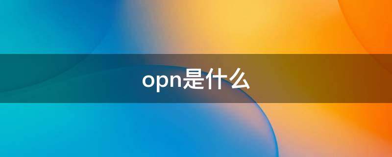 opn是什么 opn是什么意思