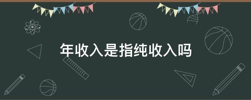 年收入是指纯收入吗 什么是年纯收入